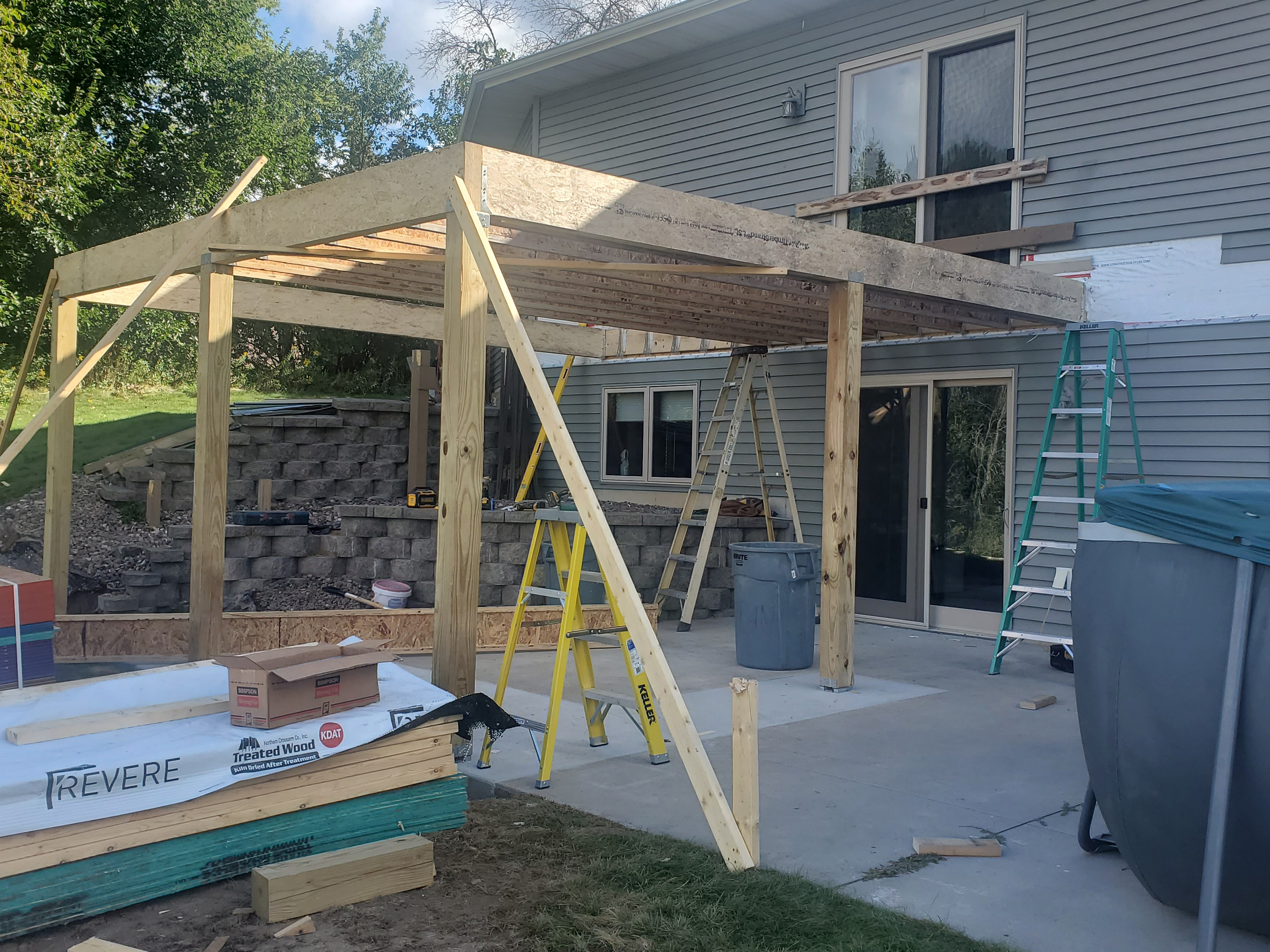 Construction site with workers and equipment